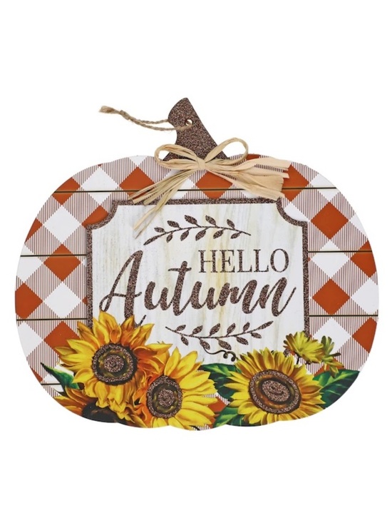 Other - Hello Autumn Sunflower Pumpkin Fall Rustic Wall Decor Sign